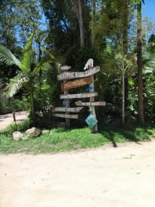 Eingangsschild des Bushcamps